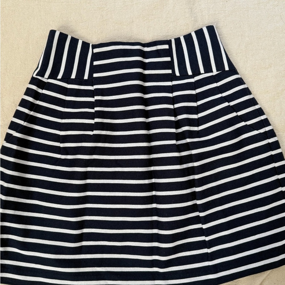 Nanette Lepore Navy and White A-Line Skirt